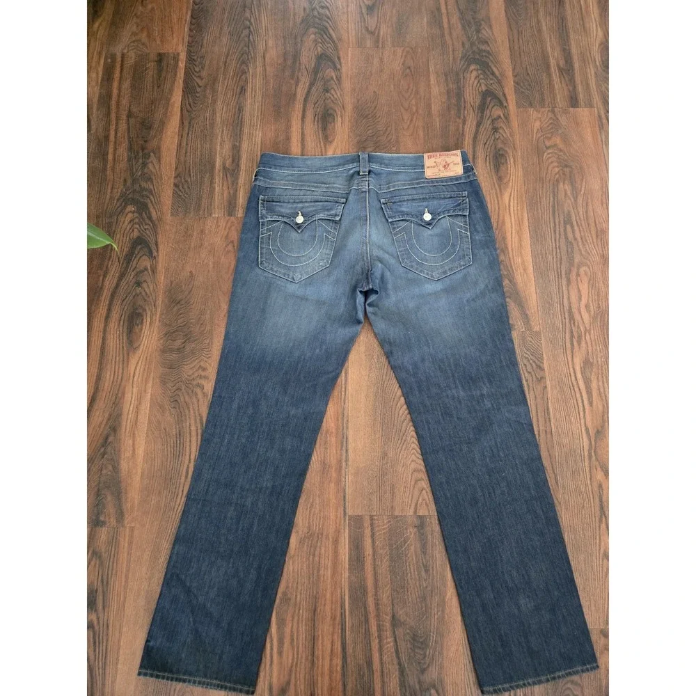 True Religion Billy QT Jeans Men's 40x34 Blue Yellow Contrast Stitch Made in USA